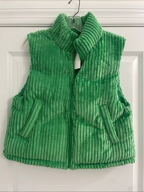 NWT Green Corduroy Puffer Vest